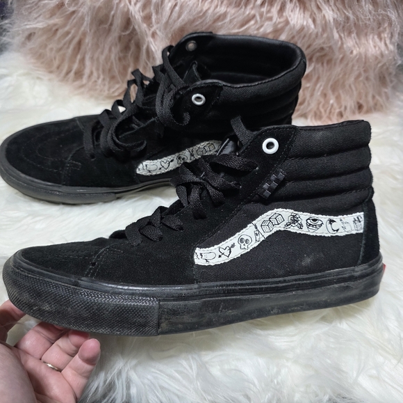 Vans Other - Vans Black Skate SK8 Hi Doodle Shoes
